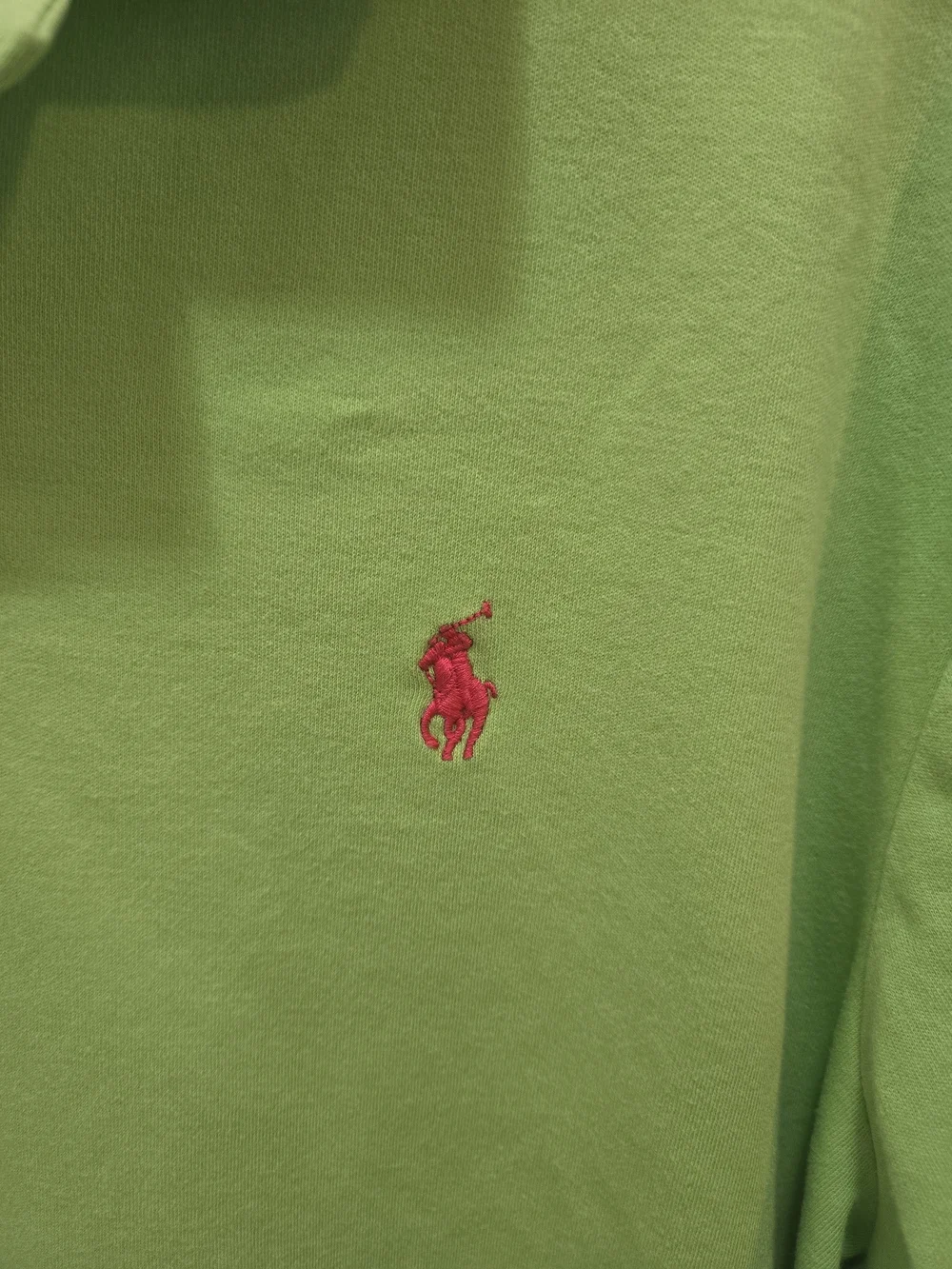 Polo by Ralph Lauren Men’s Lime Green Short Sleeve Polo with Red Pony